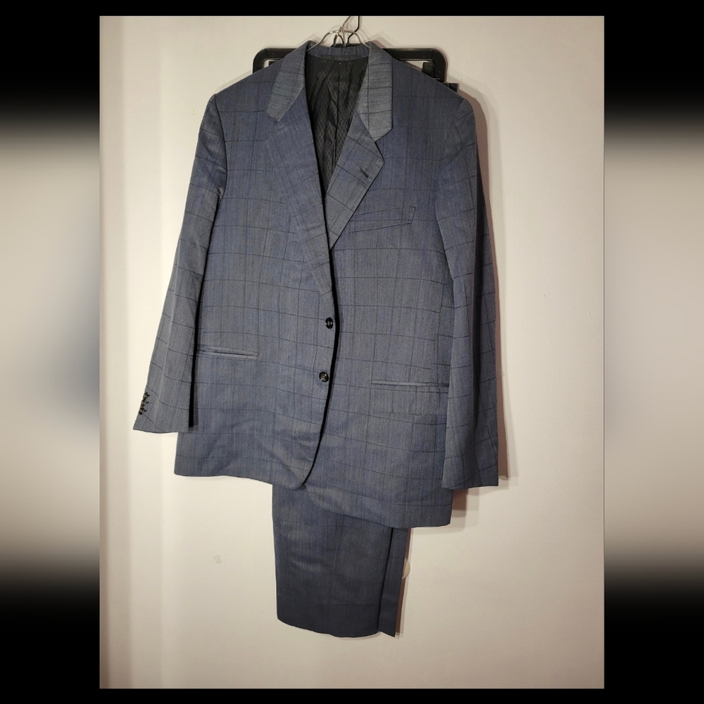 Tino Anastasi Monte-Carlo Gray Blue Suit 2Pc 42R Pants 40 Luxury